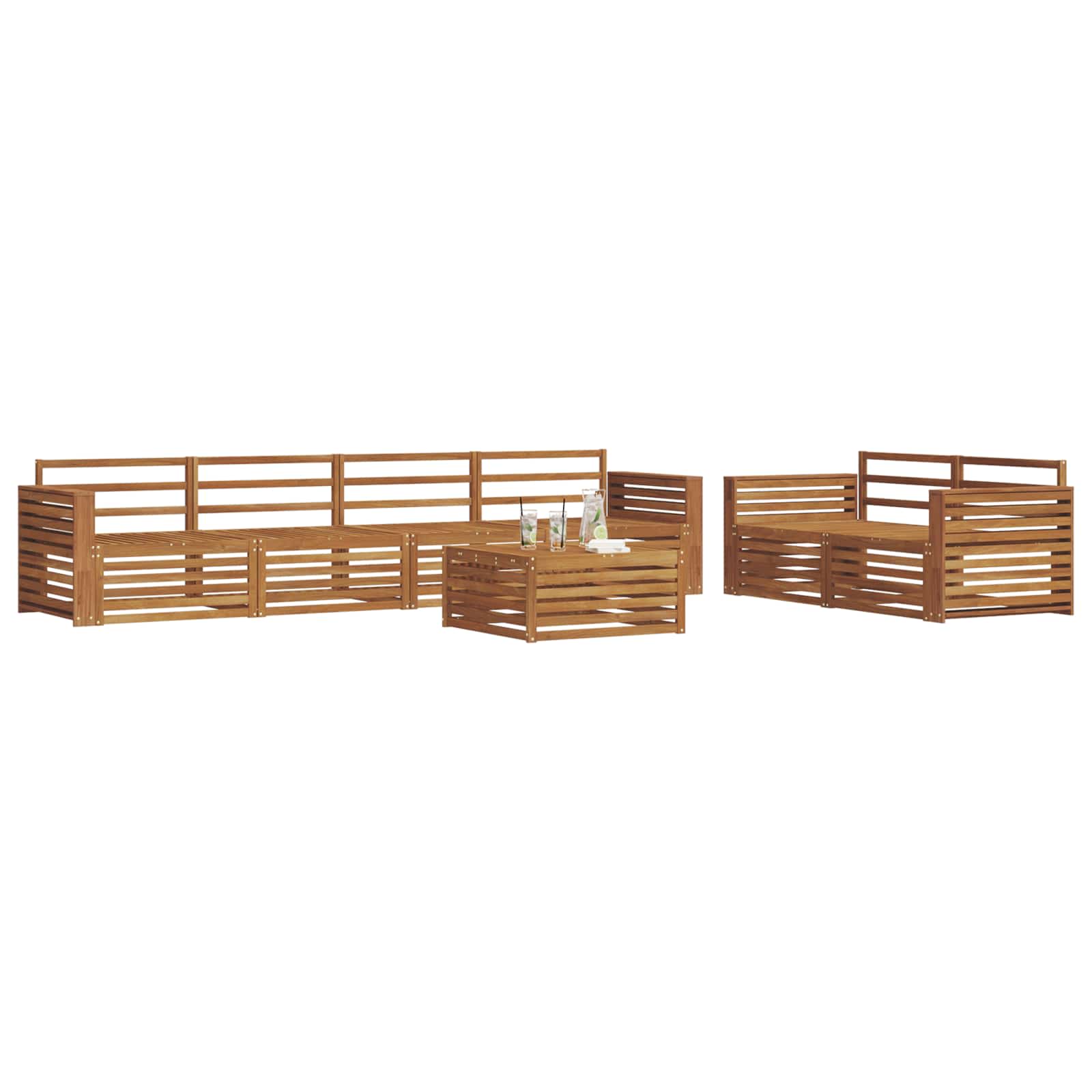 Set di divani da esterno 7 pcs Naturale | homemem39