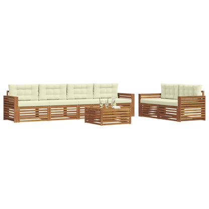 Set di divani da esterno con cuscino 7 pcs Naturale e Crema