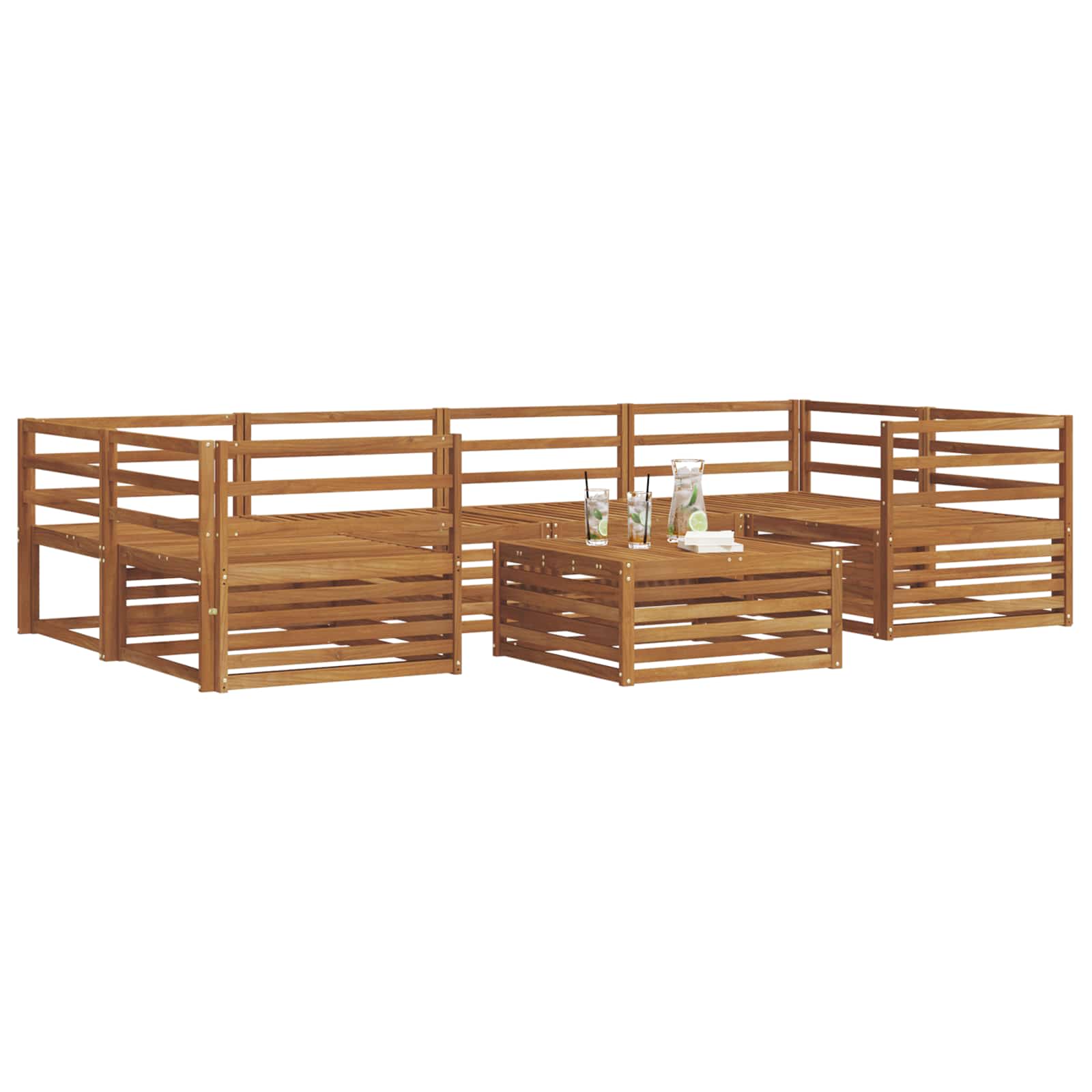 Set di divani da esterno 7 pcs Naturale | homemem39