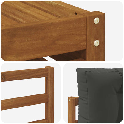 Set di divani da esterno con cuscino 7 pcs Naturale e Antracite | homemem39