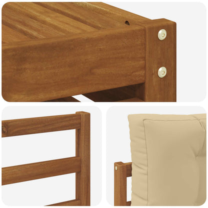 Set di divani da esterno con cuscino 7 pcs Naturale e Beige | homemem39