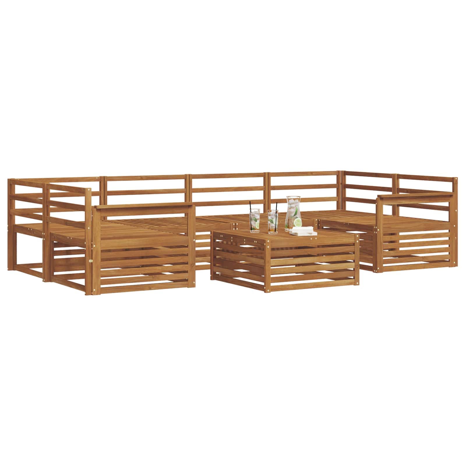 Set di divani da esterno 7 pcs Naturale | homemem39