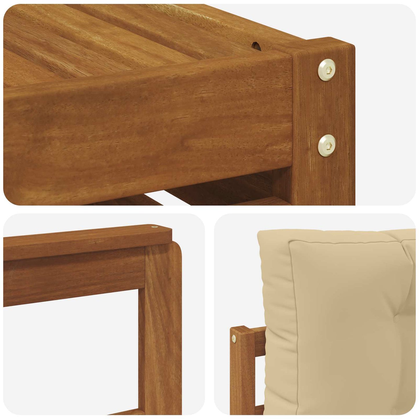 Set di divani da esterno con cuscino 7 pcs Naturale e Beige | homemem39