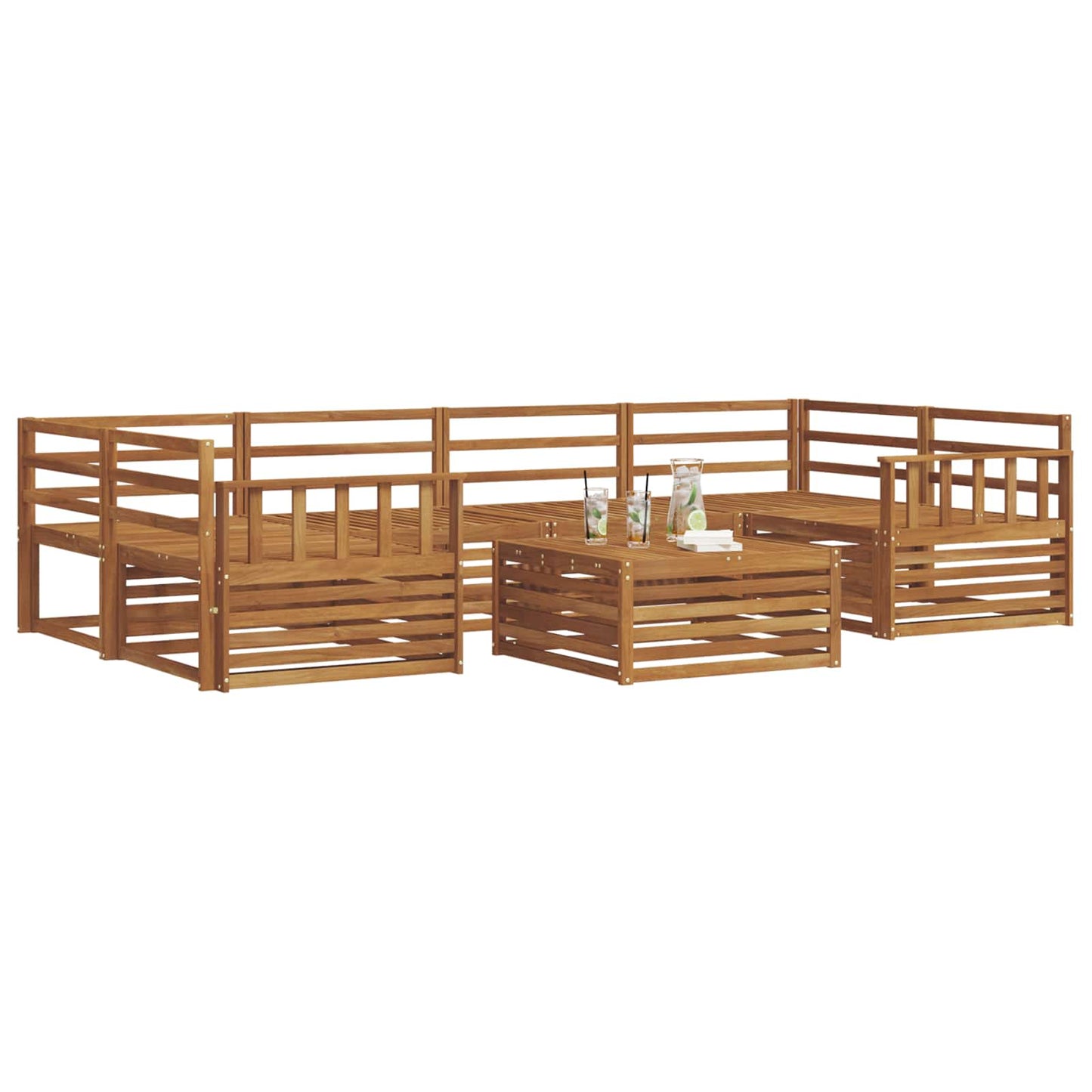 Set di divani da esterno 7 pcs Naturale | homemem39
