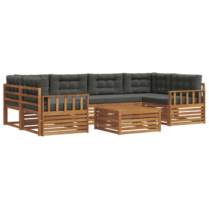 Set di divani da esterno con cuscino 7 pcs Naturale e Antracite | homemem39