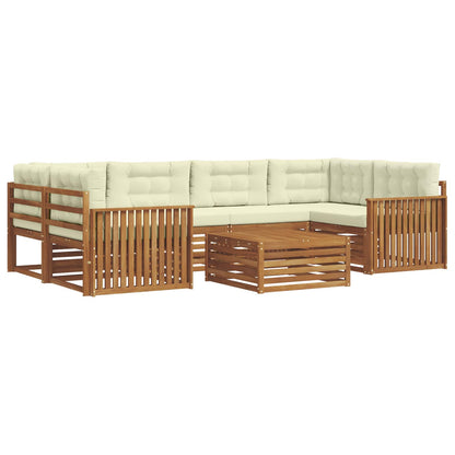 Set di divani da esterno con cuscino 7 pcs Naturale e Crema | homemem39