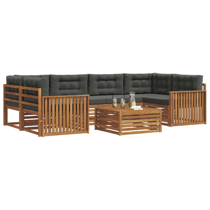 Set di divani da esterno con cuscino 7 pcs Naturale e Antracite | homemem39