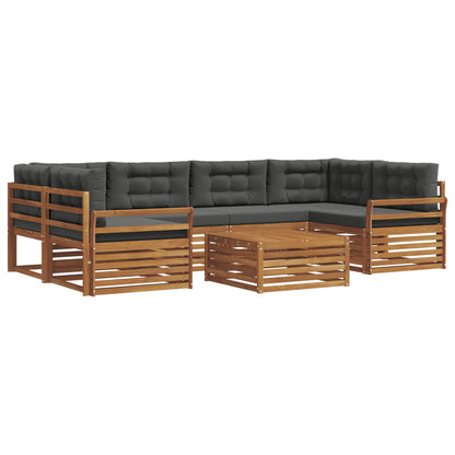 Set di divani da esterno con cuscino 7 pcs Naturale e Antracite | homemem39