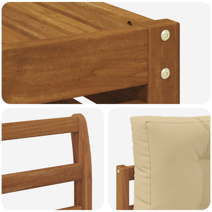 Set di divani da esterno con cuscino 7 pcs Naturale e Beige | homemem39
