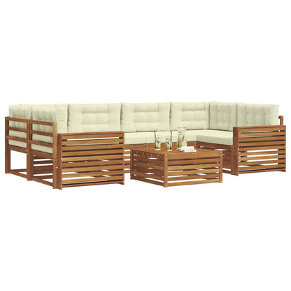 Set di divani da esterno con cuscino 7 pcs Naturale e Crema | homemem39