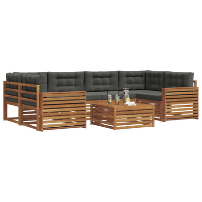 Set di divani da esterno con cuscino 7 pcs Naturale e Antracite | homemem39
