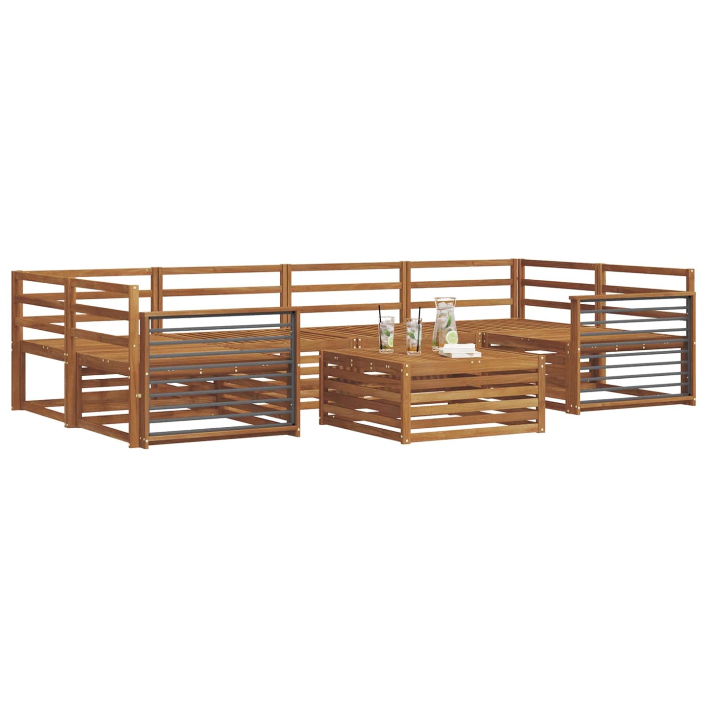 Set di divani da esterno 7 pcs Naturale | homemem39