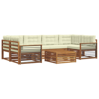 Set di divani da esterno con cuscino 7 pcs Naturale e Crema | homemem39