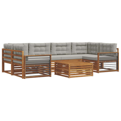 Set di divani da esterno 7 pcs Grigio Naturale e Chiaro | homemem39