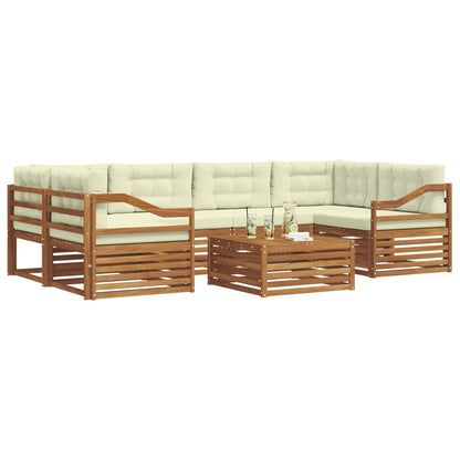 Set di divani da esterno con cuscino 7 pcs Naturale e Crema