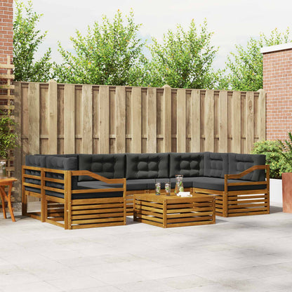 Set di divani da esterno con cuscino 7 pcs Naturale e Antracite