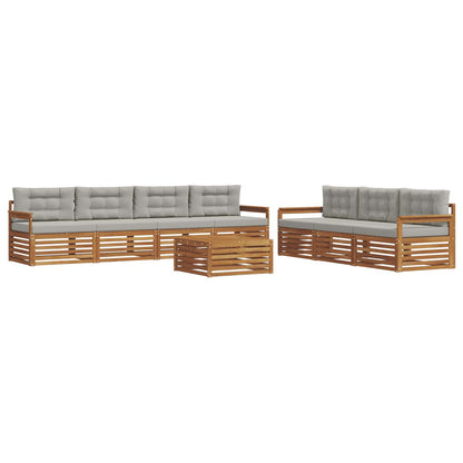 Set di divani da esterno 8 pcs Grigio Naturale e Chiaro | homemem39