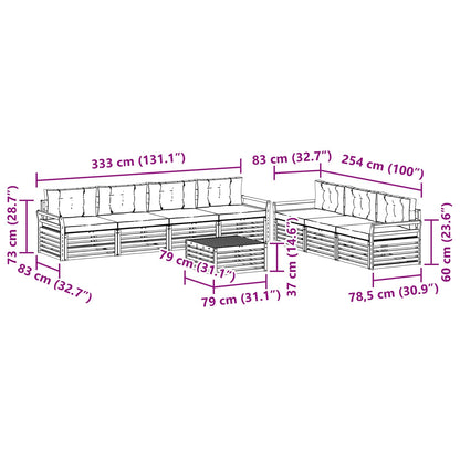 Set di divani da esterno 8 pcs Grigio Naturale e Chiaro | homemem39