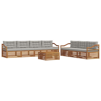 Set di divani da esterno 8 pcs Grigio Naturale e Chiaro | homemem39
