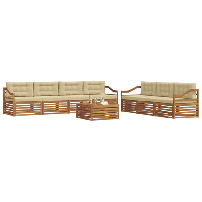 Set di divani da esterno con cuscino 8 pcs Naturale e Beige | homemem39