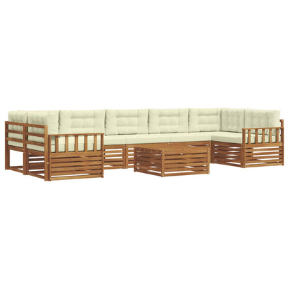 Set di divani da esterno con cuscino 8 pcs Naturale e Crema | homemem39