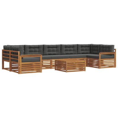 Set di divani da esterno con cuscino 8 pcs Naturale e Antracite | homemem39