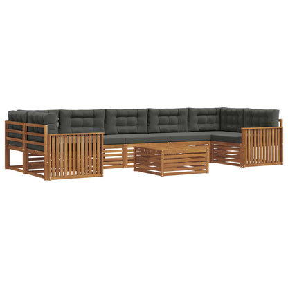 Set di divani da esterno con cuscino 8 pcs Naturale e Antracite | homemem39