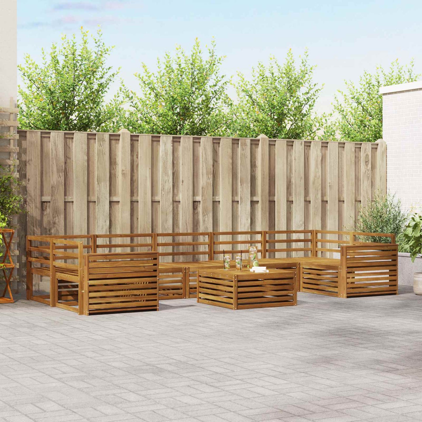 Set di divani da esterno 8 pcs Naturale