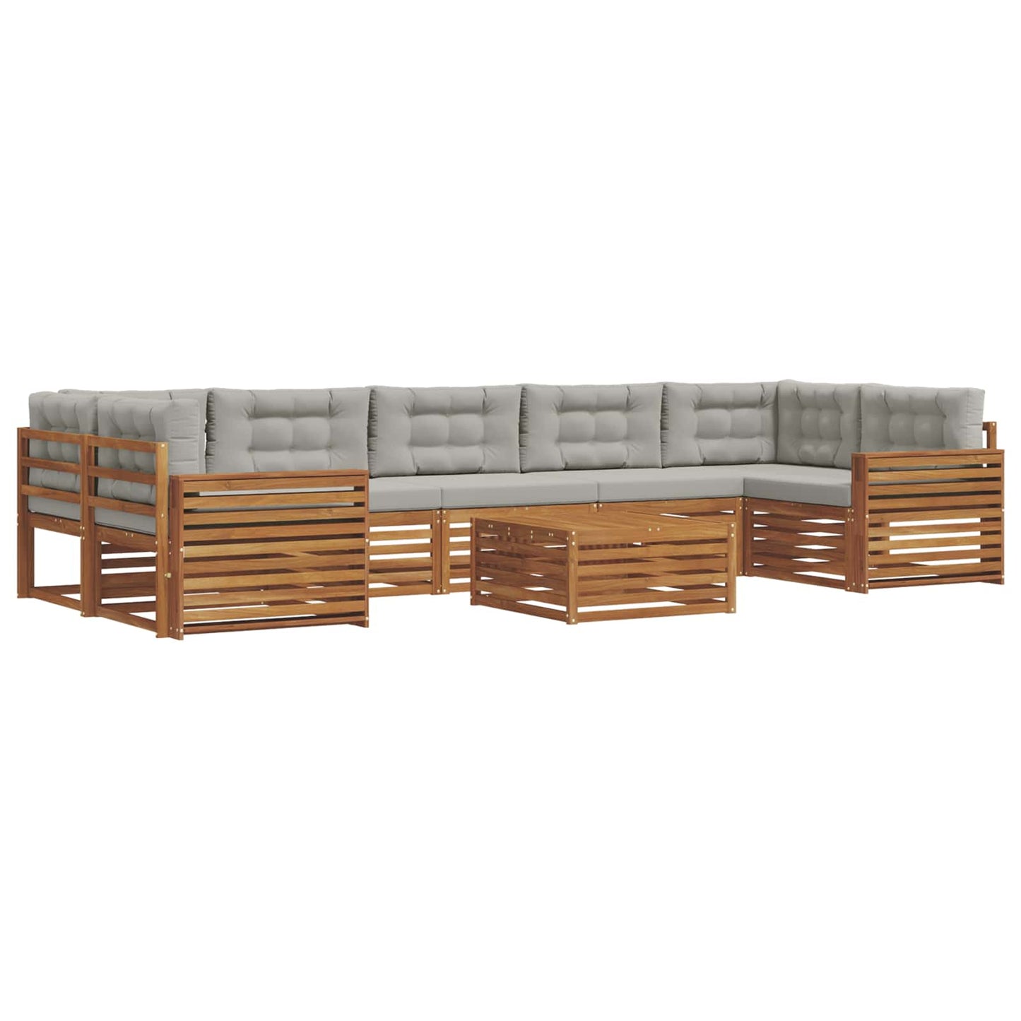 Set di divani da esterno 8 pcs Grigio Naturale e Chiaro | homemem39