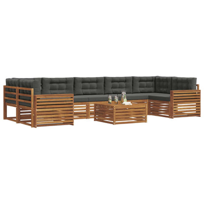 Set di divani da esterno con cuscino 8 pcs Naturale e Antracite