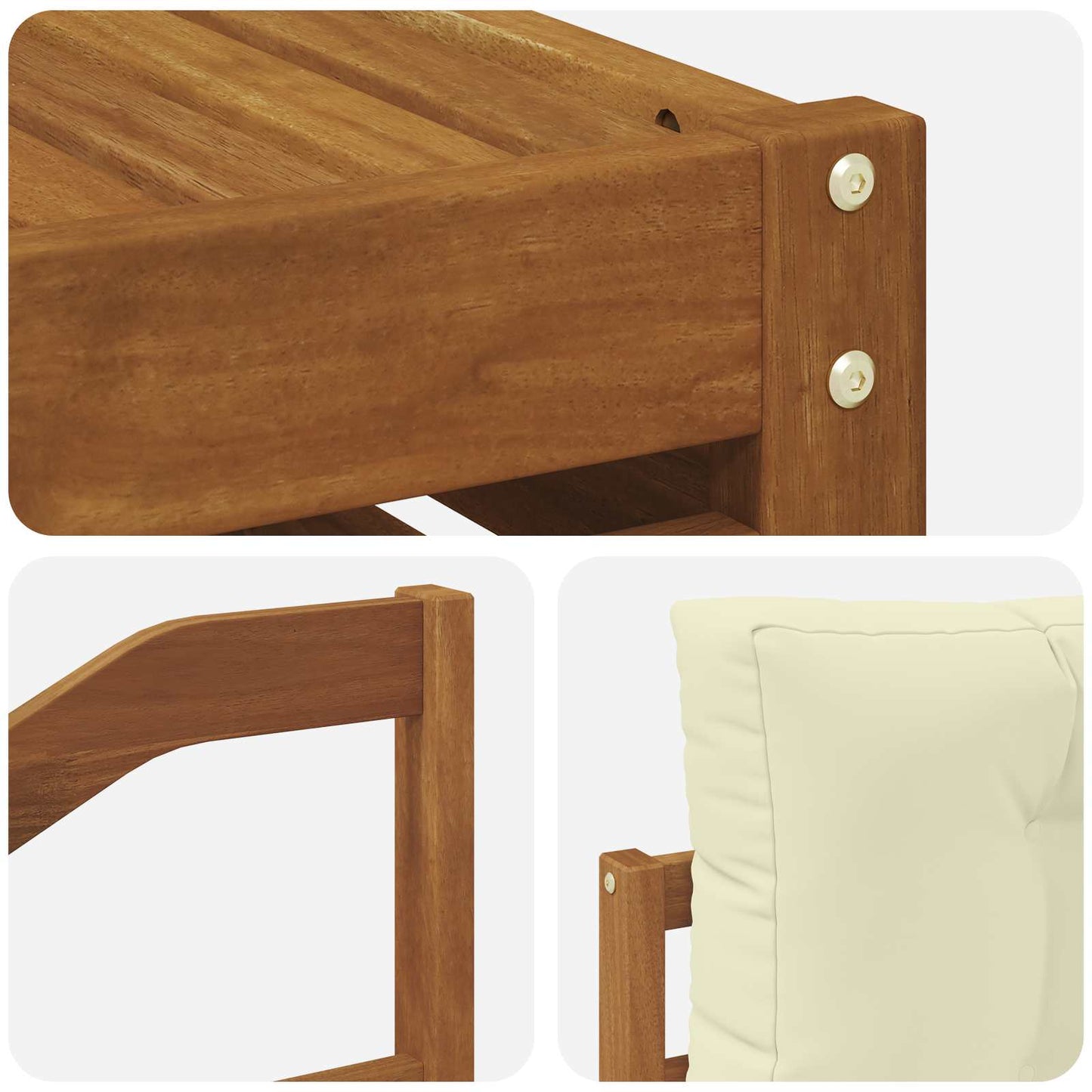 Set di divani da esterno con cuscino 8 pcs Naturale e Crema | homemem39