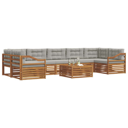 Set di divani da esterno 8 pcs Grigio Naturale e Chiaro | homemem39