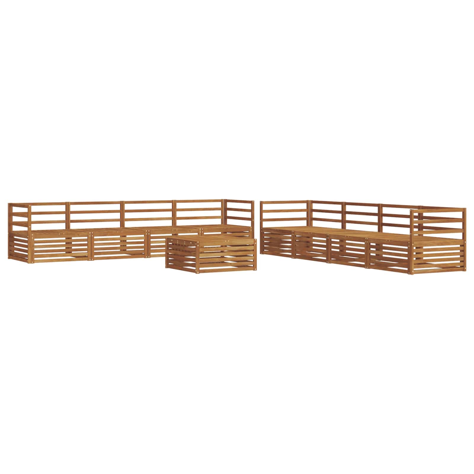 Set di divani da esterno 9 pcs Naturale | homemem39