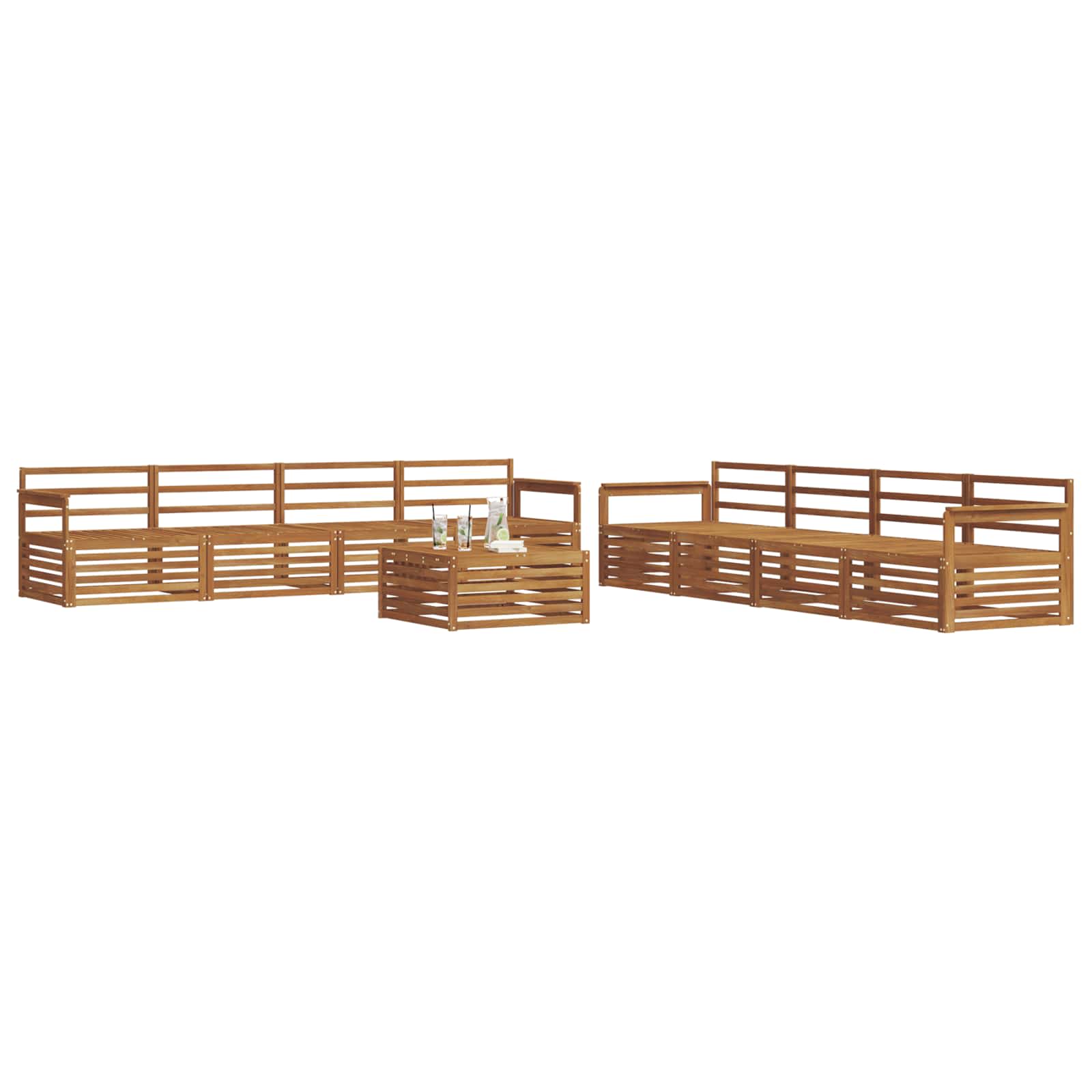 Set di divani da esterno 9 pcs Naturale | homemem39