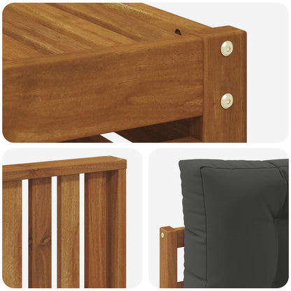 Set di divani da esterno con cuscino 9 pcs Naturale e Antracite | homemem39