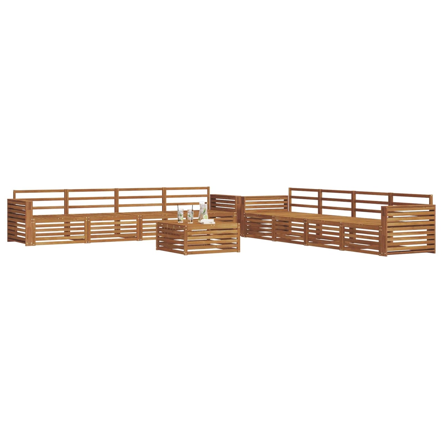 Set di divani da esterno 9 pcs Naturale | homemem39