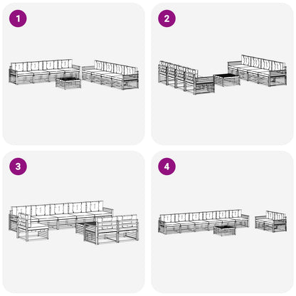 Set di divani da esterno 9 pcs Grigio Naturale e Chiaro | homemem39