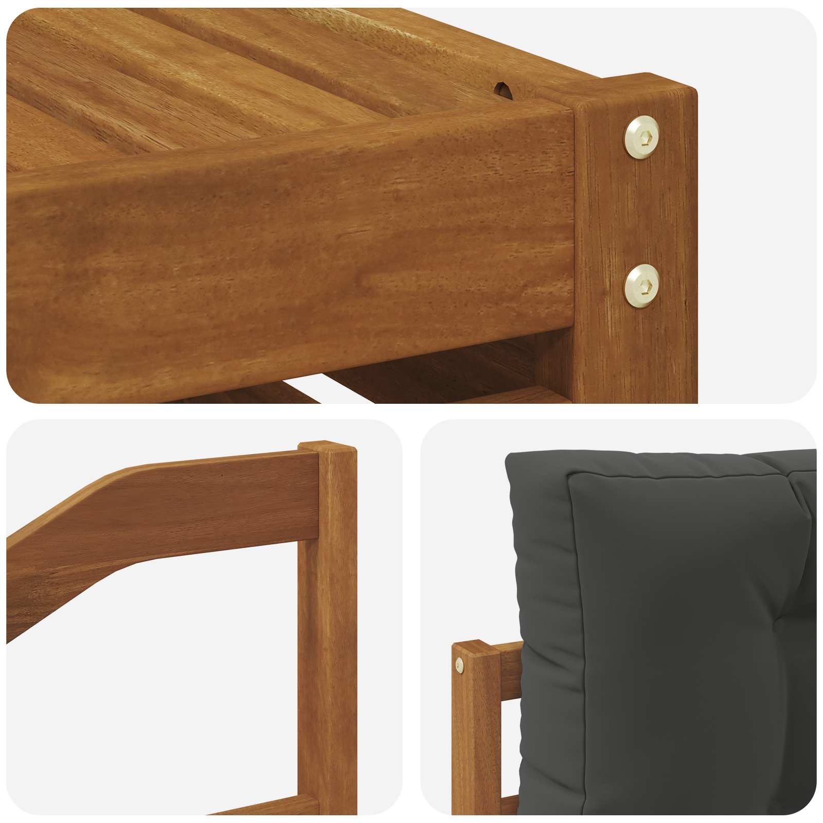Set di divani da esterno con cuscino 9 pcs Naturale e Antracite | homemem39