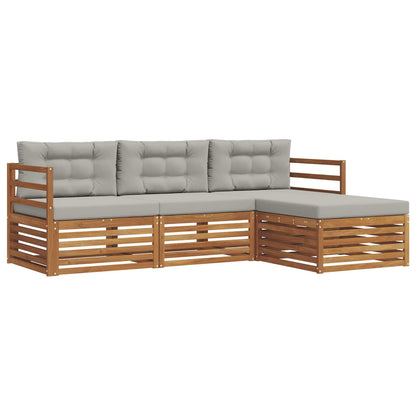 Set di divani da esterno con cuscino Grigio Naturale e Chiaro | homemem39