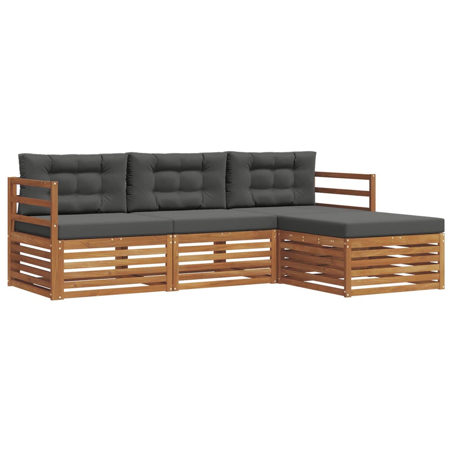 Set di divani da esterno con cuscino Naturale e Antracite | homemem39