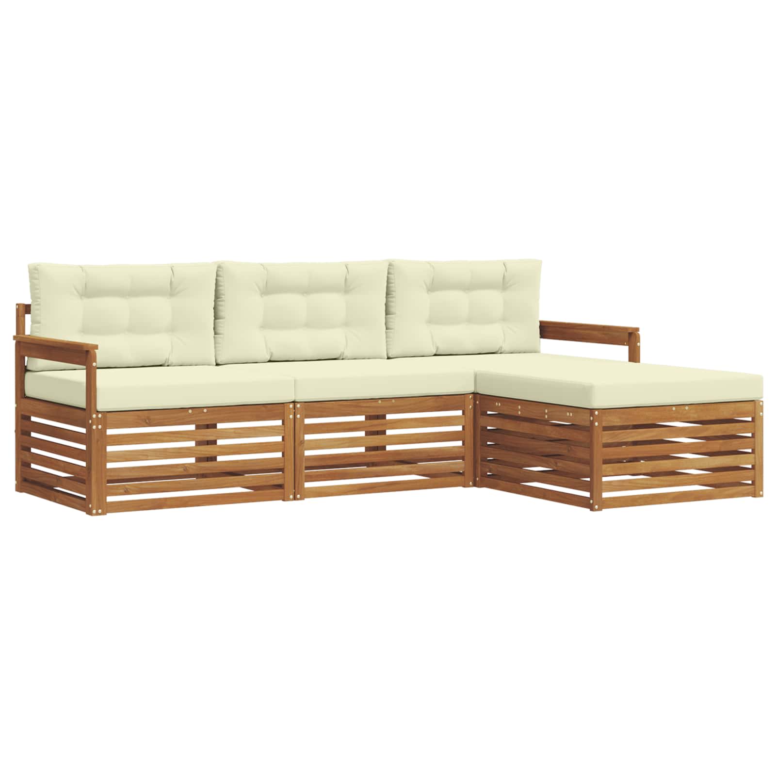 Set di divani da esterno Naturale e Crema 249,5 x 162,5 x 73 cm | homemem39