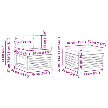 Set di divani da esterno Naturale e Crema 249,5 x 162,5 x 73 cm | homemem39