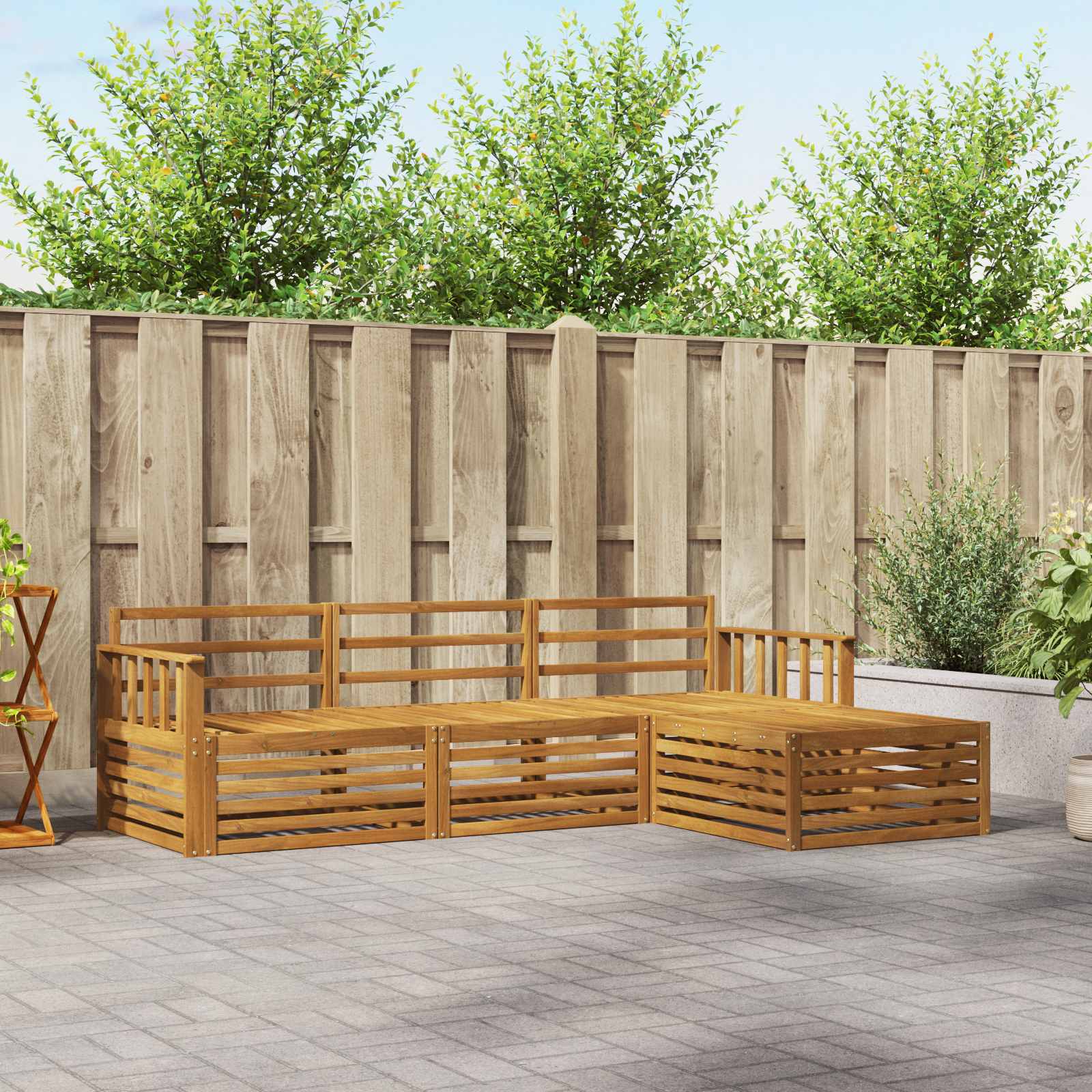 Set di divani da esterno Naturale 249,5 x 162,5 x 73 cm | homemem39