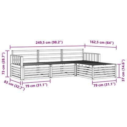 Set di divani da esterno Naturale 249,5 x 162,5 x 73 cm | homemem39