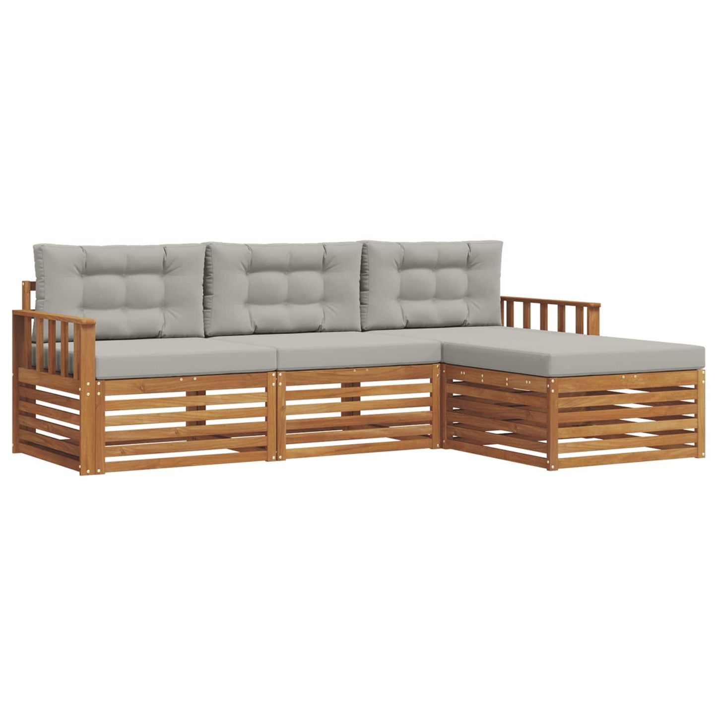 Set di divani da esterno con cuscino Grigio Naturale e Chiaro | homemem39