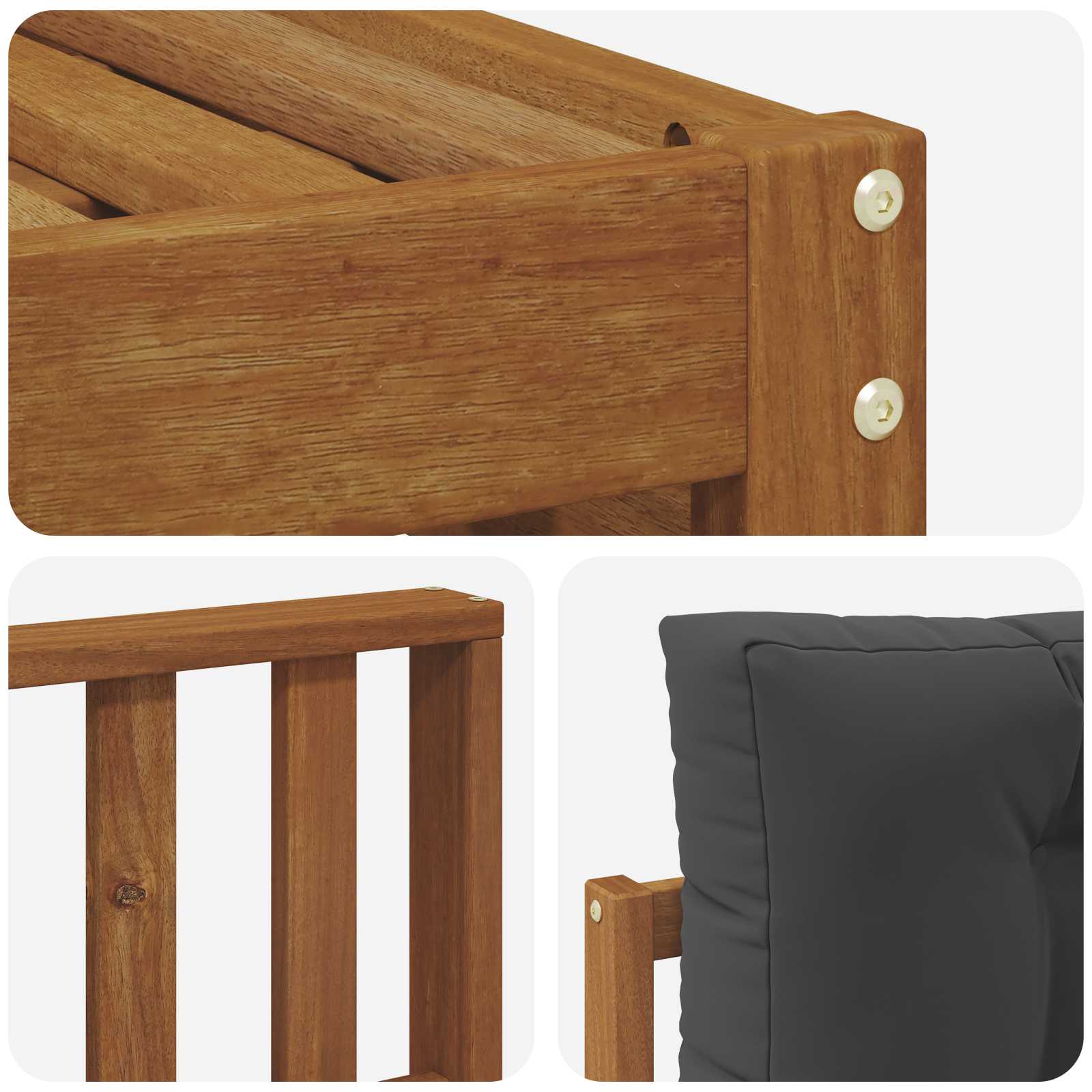 Set di divani da esterno con cuscino Naturale e Antracite | homemem39