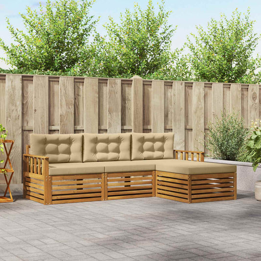 Set di divani da esterno Naturale e Beige 249,5 x 162,5 x 73 cm | homemem39