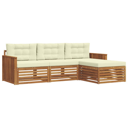 Set di divani da esterno Naturale e Crema 249,5 x 162,5 x 73 cm | homemem39