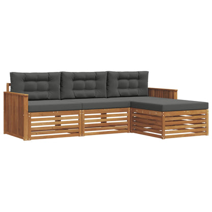 Set di divani da esterno con cuscino Naturale e Antracite | homemem39