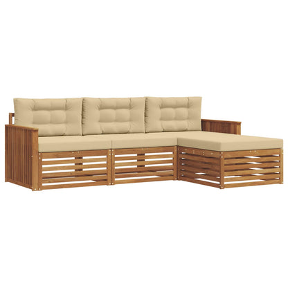 Set di divani da esterno Naturale e Beige 249,5 x 162,5 x 73 cm | homemem39